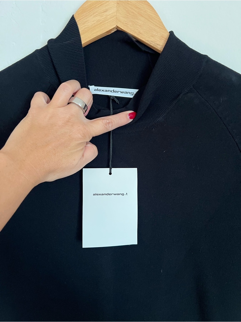 NWT Alexander Wang Logo Jacquard Trim Turtleneck Dress - Picture 3 of 9